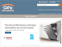 Tablet Screenshot of gilsappliances.com